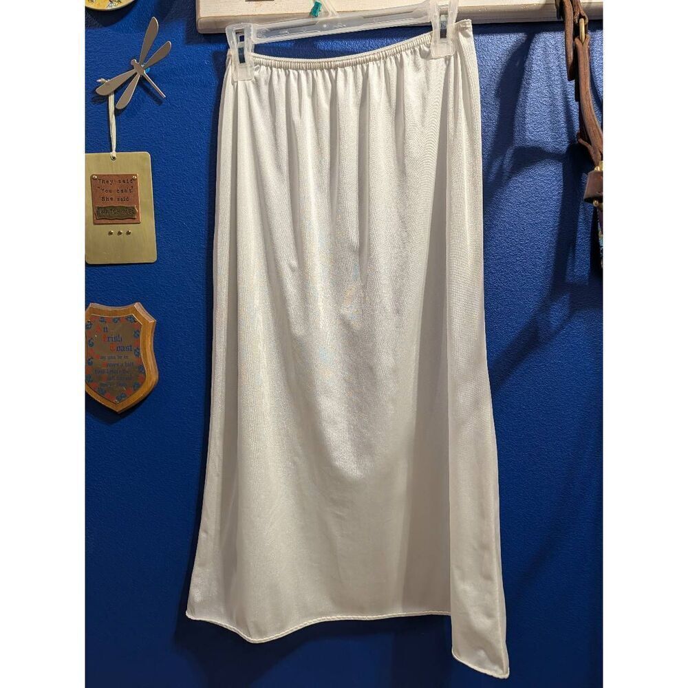 Vintage Full Length Nylon Half Slip Long Maxi Length White Small Medium